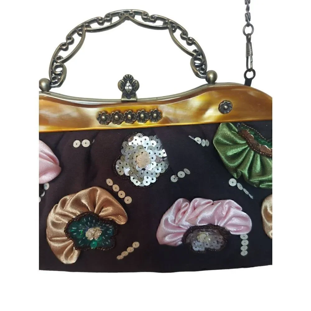 In's Floral Sequin Evening Purse